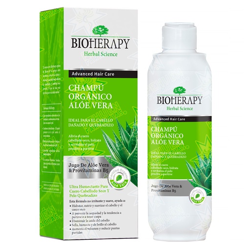 [8697711700187] Bioherapy Shampoo Orgánico Aloe Vera Cabello Seco 330 mL
