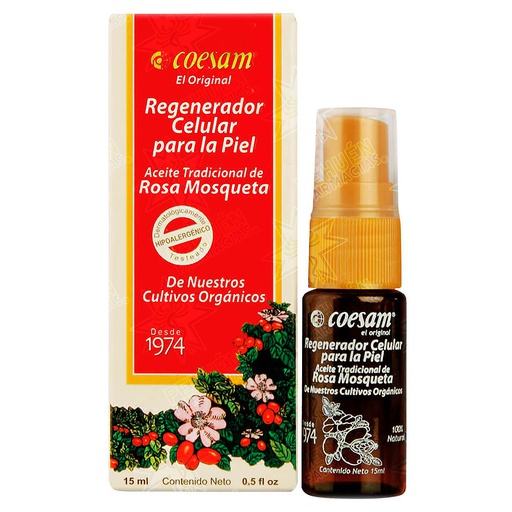 [7804952204058] Aceite Rosa Mosqueta Tradicional Aceite Facial Corporal 15 mL Coesam