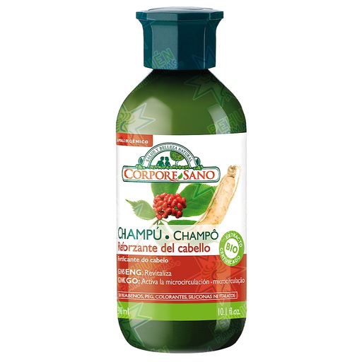 [8414002081356] Corpore Sano BIO Reforzante Shampoo Ginseng Ginkgo 300 mL