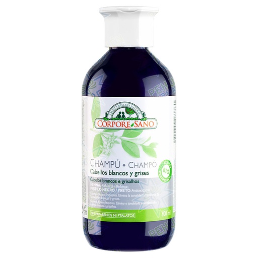 [8414002087860] Corpore Sano Henna-Keratina Cabellos Blancos y Grises Shampoo Matizante 300 mL