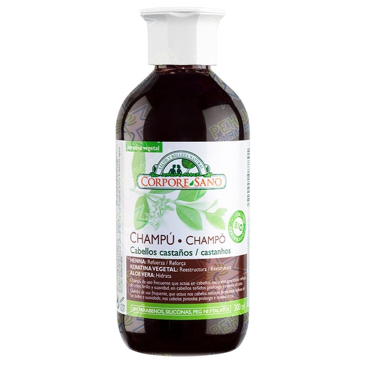 [8414002087891] Corpore Sano Henna-Keratina Cabellos Castaños Shampoo 300 mL 