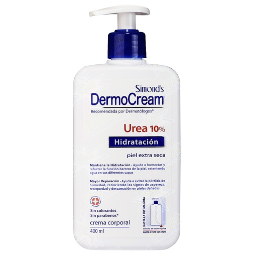 [7804945015265] Simond's Dermocream Urea 10% Crema Corporal Hidratante 400 mL Durandin