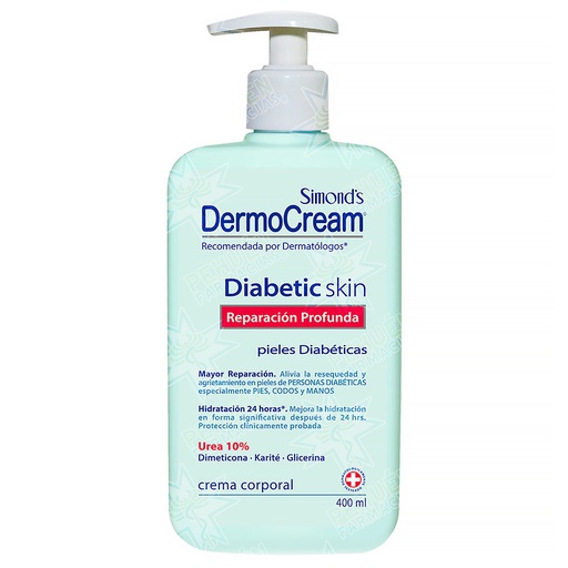 [7804945015296] Simond's Dermocream Diabetic Skin Crema Corporal 400 mL Durandin