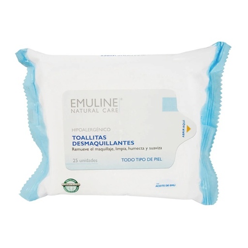 [7804603540894] Emuline Natural Care 25 Toallas Desmaquillantes Emuchile