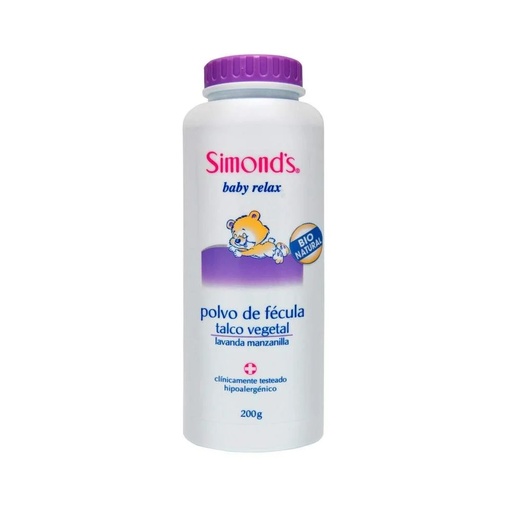 [7804945002081] Simond's Baby Polvo de Fécula Lavanda Manzanilla Talco Vegetal Bebés 200 g Durandin