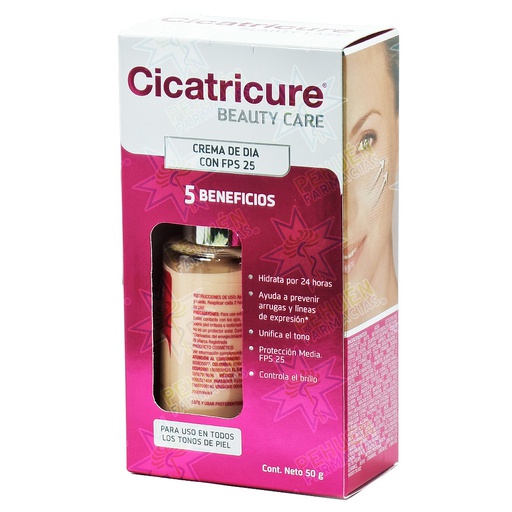 [7798140250371] Cicatricure Beauty Care 5 Beneficios FPS 25 Crema de Día 50 g Genomma Lab