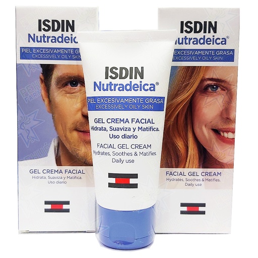 [8470001548887] Nutradeica Gel Crema Facial Hidrata Suaviza Matifica Piel Excesivamente Grasa 50 mL Isdin