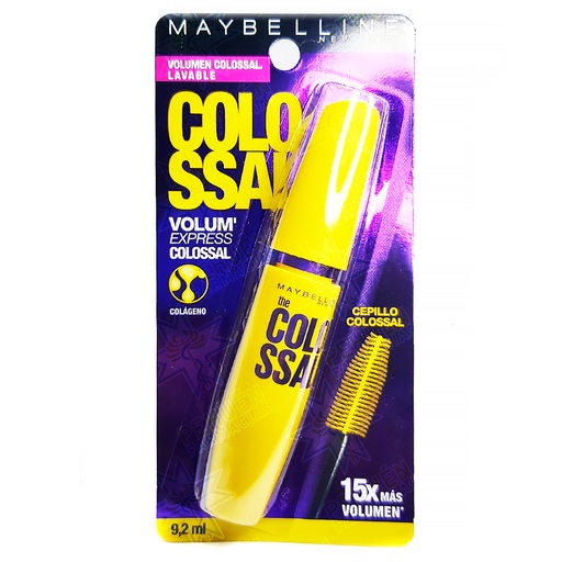 [041554050899] Maybelline Volum'Express Colossal Negro Lavable Máscara de Pestañas 9,2 mL