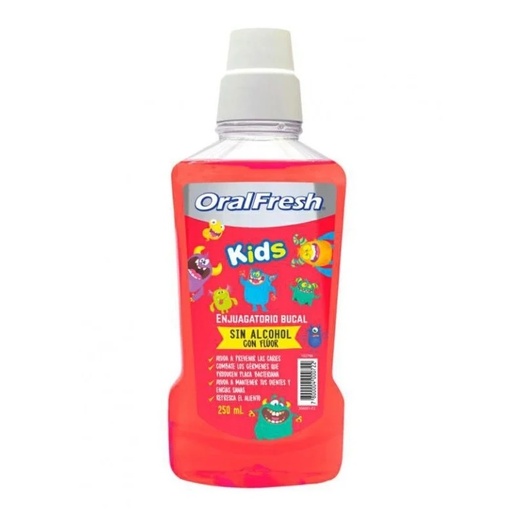 [7800004000722] Oral Fresh Kids Tutti Frutti Enjuague Bucal 250 mL Maver