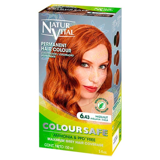 [8414002078097] Naturvital Coloursafe 6.43 Avellana Tintura Permanente 150 mL 