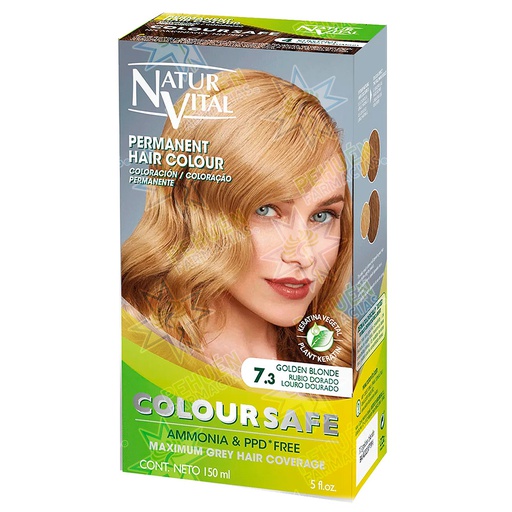 [8414002077991] Naturvital Coloursafe 7.3 Rubio Dorado Tintura Permanente 150 mL 