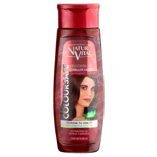 [8414002076512] Naturvital Coloursafe Caoba Máscara Capilar Henna 300 mL