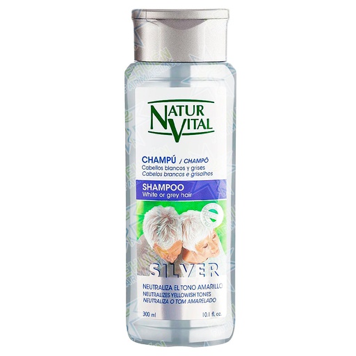 [8414002077809] Naturvital Silver Cabellos Blancos o Grises Shampoo Matizante 300 mL