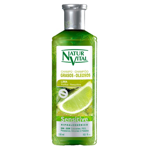 [8414002072934] Naturvital Sensitive Cabellos Grasos Lima Shampoo 300 mL 