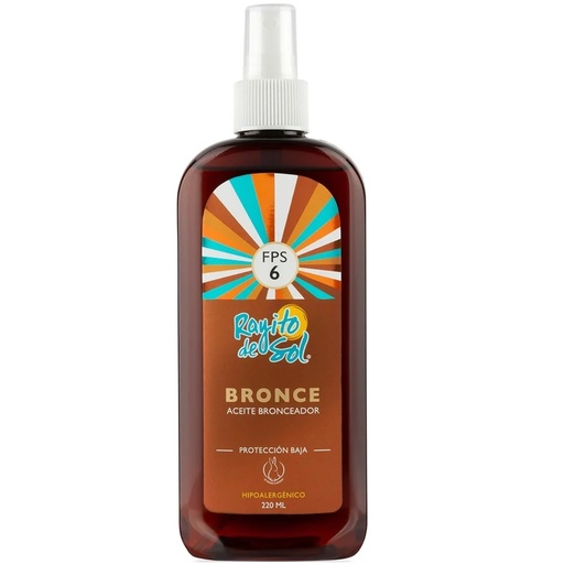 [7804907972353] Rayito de Sol Bronce FPS 6 Aceite Bronceador Spray 220 mL Petrizzio