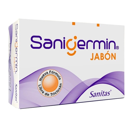 [7800038000484] Sanigermin Jabón en Barra Anti-Bacterias con Cloroxilenol 90 g Sanitas