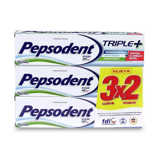 [7805000172497] Pepsodent Triple+ Pack 3 Pasta de Dientes 90 g Unilever