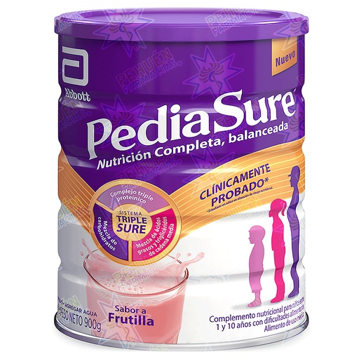 [8886451027627] PediaSure Frutilla 900 g Fórmula Crecimiento Apetito Selectivo Niños 1 a 10 Años Abbott