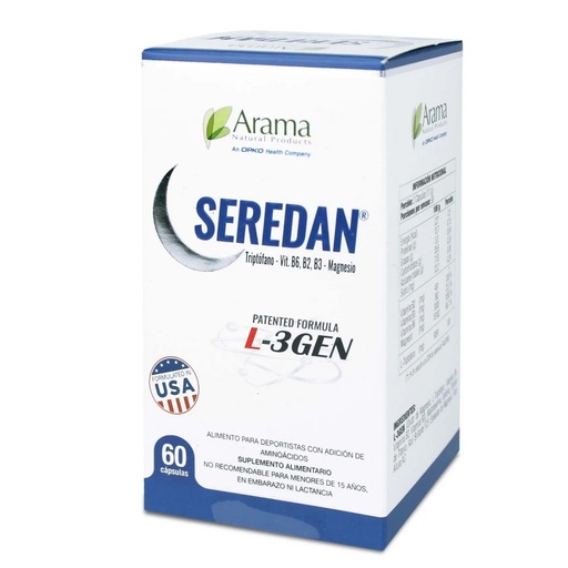 [7803501004033] Seredan (Triptófano -Mg - Vit. B2 B3 B6) 60 Cápsulas Arama