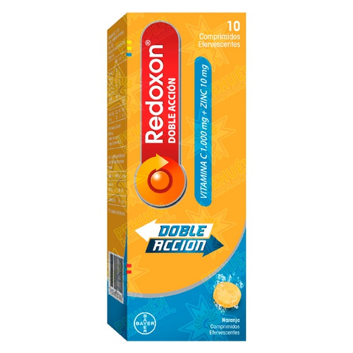 [7805750001900] Redoxon Doble Acción Vit C + Zinc 10 Comprimidos Efervescentes Bayer