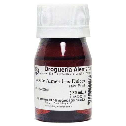 [80070047] Aceite de Almendras Dulces 30 mL Droguería Alemana