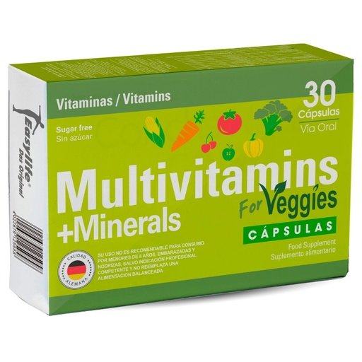 [4022679138118] Multivitamins + Minerals 30 Cápsulas Veggies Easylife
