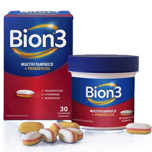 [7500435246903] Bion 3 (10 mill. UFC/ 12 Vit/ 7 Min) 30 Comprimidos Recubiertos P&G