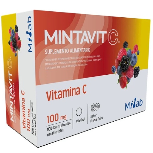 [7800063004624] Mintavit-C 100 mg 100 Comprimidos Masticables Milab