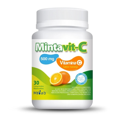 [7800063003733] Mintavit-C 500 mg 30 Comprimidos Masticables Mintlab
