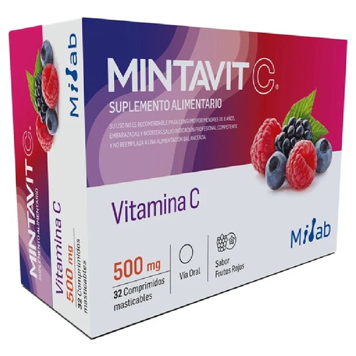 [7800063004631] Mintavit-C 500 mg 32 Comprimidos Masticables Milab