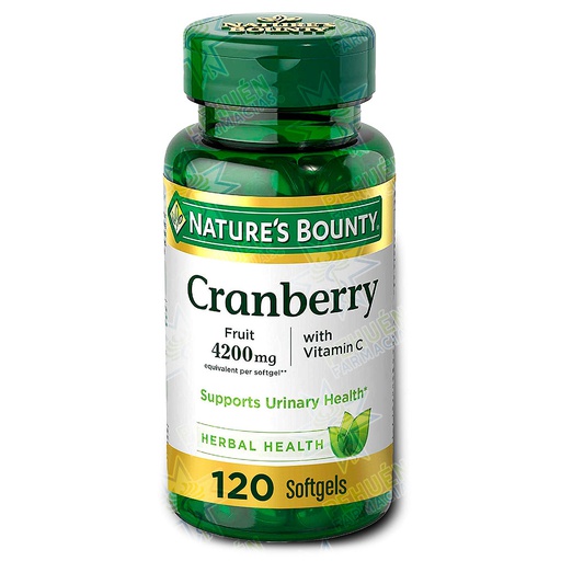 [074312043499] Cranberry 4200mg - Vitamina C 120 Cápsulas Blandas Nature's Bounty