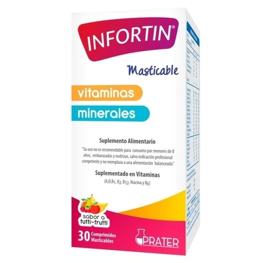 [7804918500118] Infortin Vit. + Min. Tutti Frutti 30 Comprimidos Masticables Prater