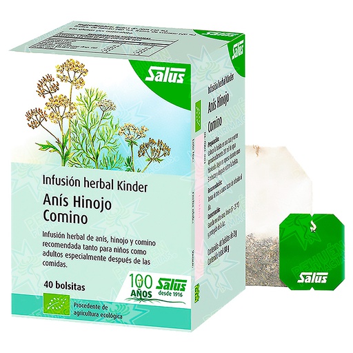 [4004148331121] Infusión Herbal Kinder Anís Hinojo Comino 40 Bolsitas Salus