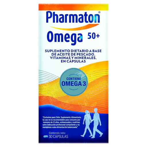 [7795312108928] Pharmaton Omega 3 50+ 30 Cápsulas Blandas Sanofi