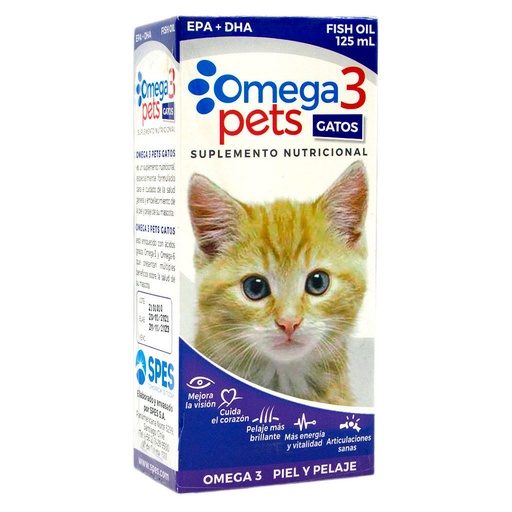 [7805350000372] Omega 3 Pets Gatos Gotas 125 mL Spes