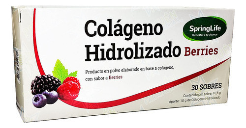 [7805633019312] Colágeno Hidrolizado Berries 30 Sobres Springlife
