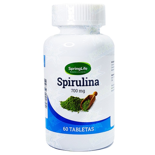 [7805633022794] Spirulina 700 mg 60 Comprimidos Springlife