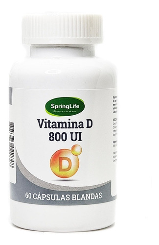 [7805633022848] Vitamina D 800 UI 60 Cápsulas Blandas Springlife
