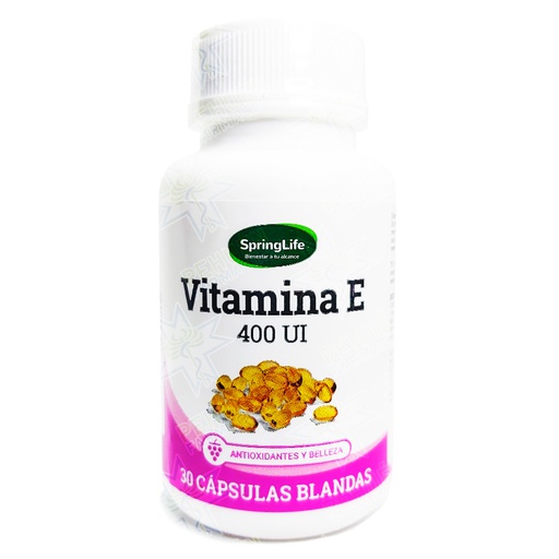 [7805633023180] Vitamina E 400 UI 30 Cápsulas Springlife