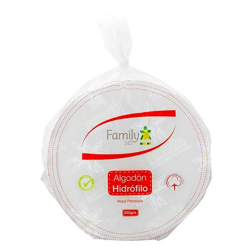 [7805633013419] Algodón Hidrófilo Prensado 250 g Family Set