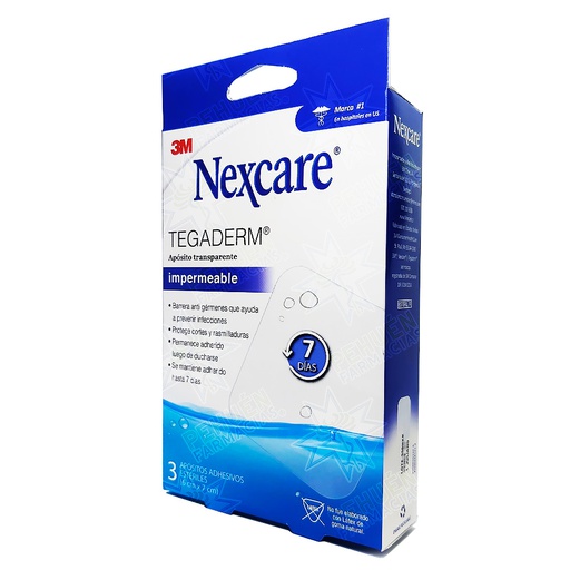 [7805070024566] Nexcare Tegaderm Apósito Adhesivo Transparente 6 x 7 cm 3 Unidades 3M