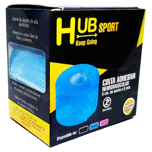 [7805633011040] Hub Sport Cinta Neuromuscular Azul 5 cm x 5 m PTM Chile