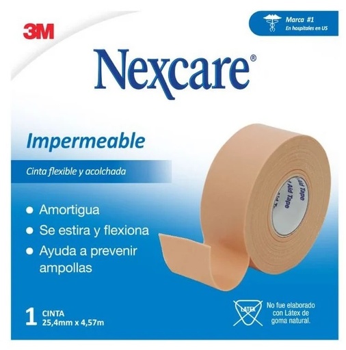 [7805070008481] Nexcare Cinta Impermeable Acolchada 25 mm x 4,57 m 3M