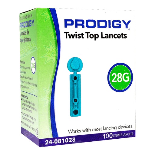 [384840810280] Lancetas Desechables 28G 100 Unidades Prodigy