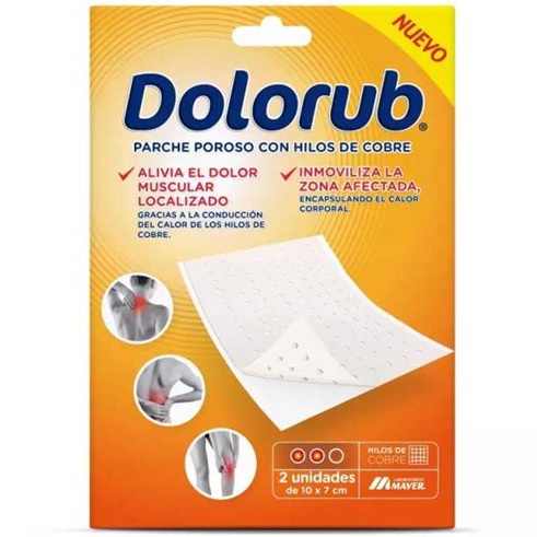 [7800004007196] Dolorub 2 Parches Porosos con Hilos de Cobre 10x7cm Maver