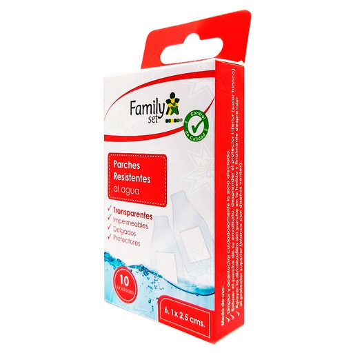 [7805633008088] Family Set Parches Curita Resistente al Agua 6,1 x 2,5 cm 10 Unidades 
