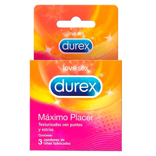 [7501159033565] Durex Máximo Placer 3 Condones Texturados 