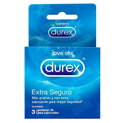 [7501159033442] Durex Extra Seguro Condones Resistentes 3 Unidades Reckitt