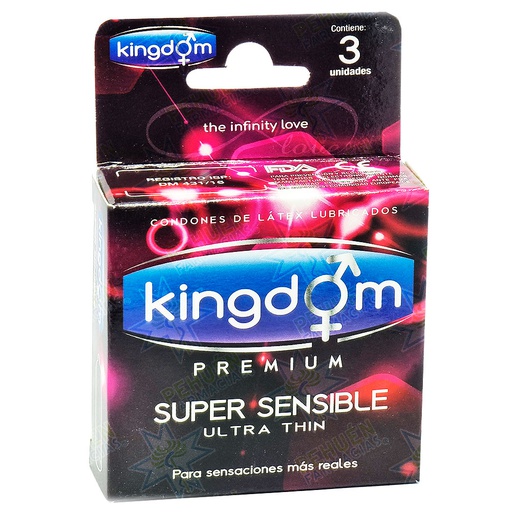 [7804659070451] Kingdom Ultra Thin 3 Condones Sensibles Desfar