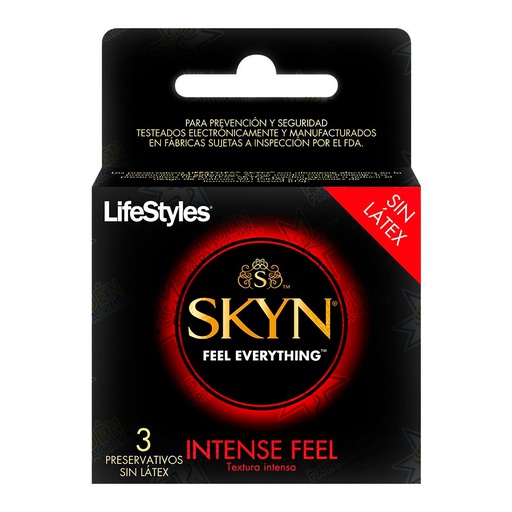 [7804918402450] Lifestyles Skyn Intense Feel 3 Preservativos Sensibles Sin Látex Prater